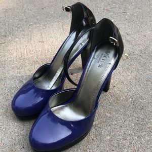 Purple and black heels